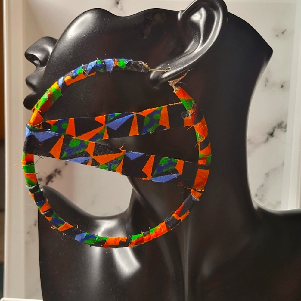 Extra Large African print hoops